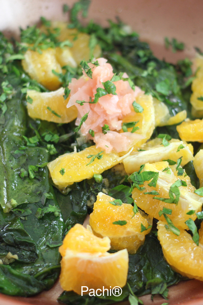 Salsa de Mandarina con Espinaca