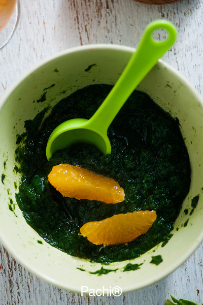 Salsa de Mandarina con Espinaca