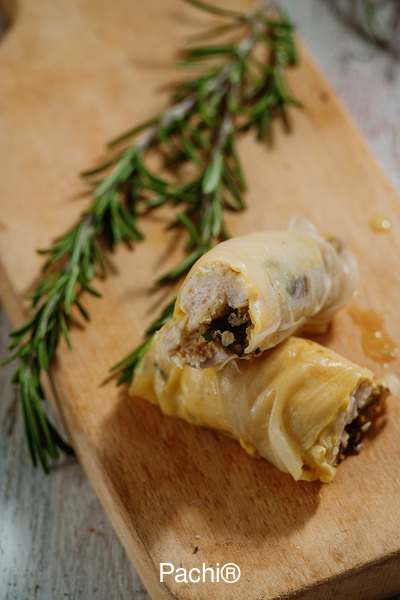 Rolls o Enrrollados de Pollo y Espárragos