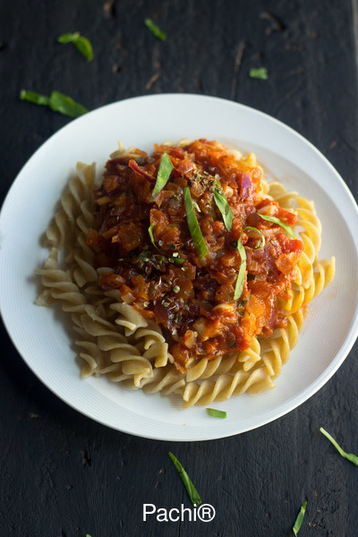 Pasta Integral con Salsa de Tomate