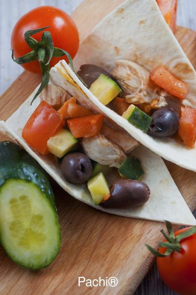 Enrrollado de Pollo a la Mediterranea